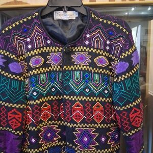 Colorful Geometric Pattern Blazer